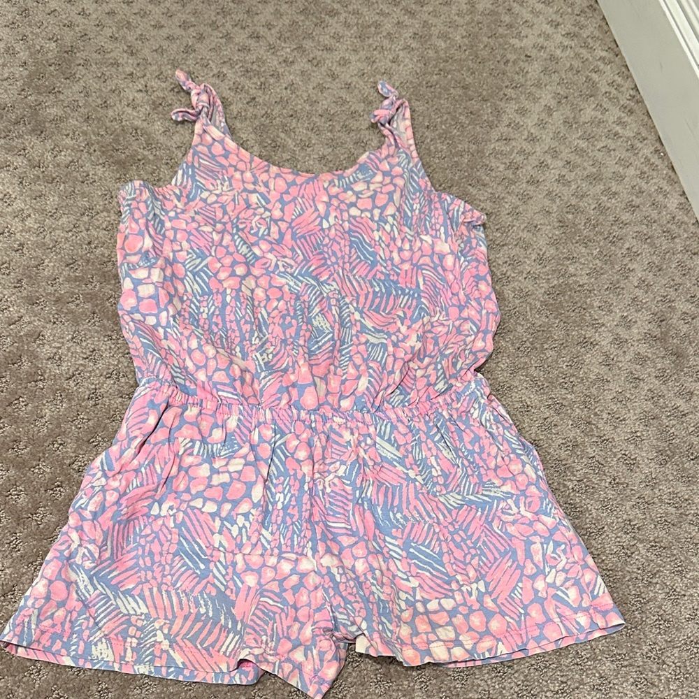 Lilly Pulitzer Pink and Blue Girls Romper